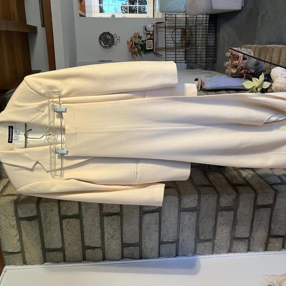 VINTAGE Cream Savannah Wool Blazer + Pants Set